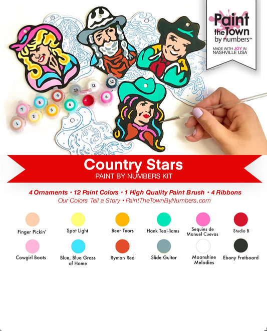 Country Stars Ornaments Paint by Number Kit