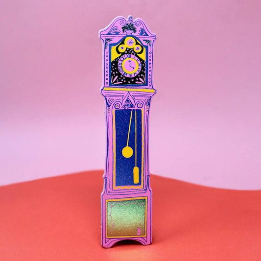 Pink Grandfather Clock Bookmark