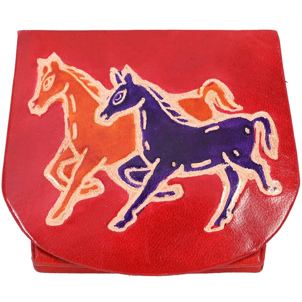 Horses Leather Coin Purse