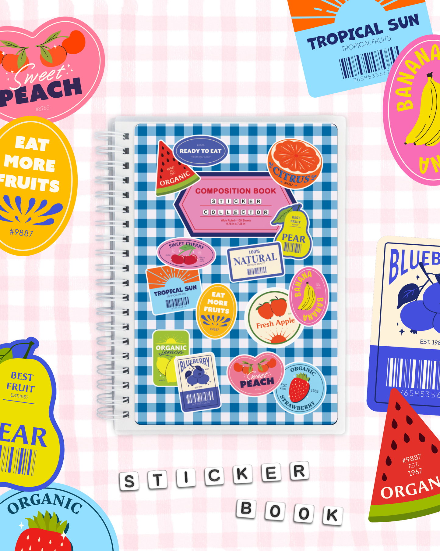 Fresh Fruit Labels Sticker Book