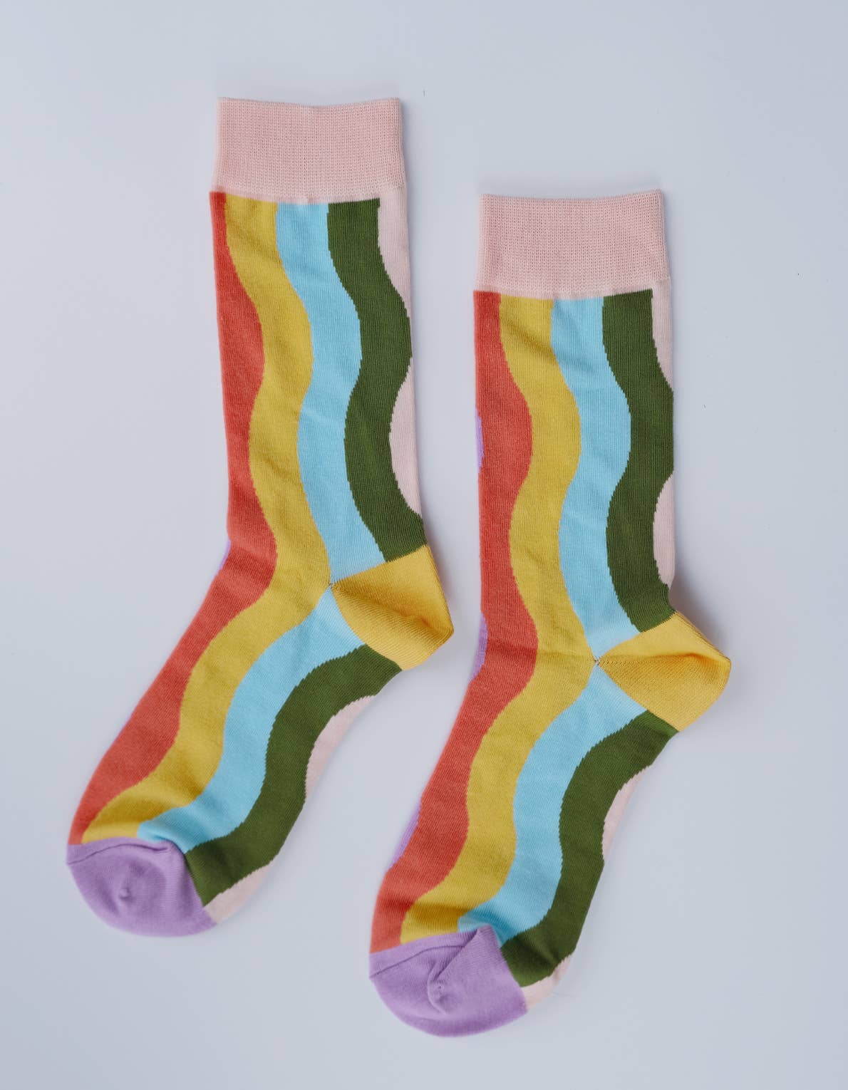 Rainbow Waves Crew Socks