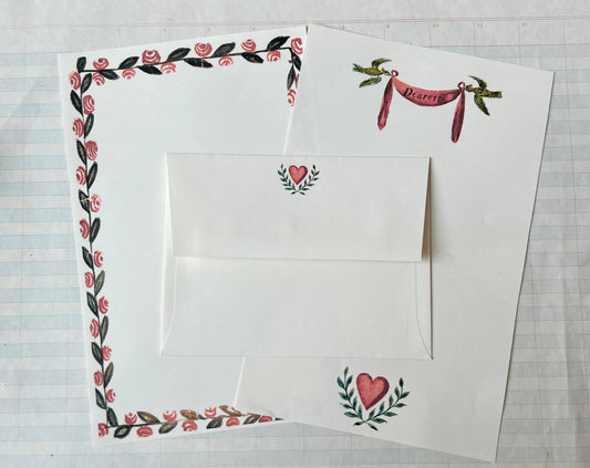 Folksy Love Letter Writing Set