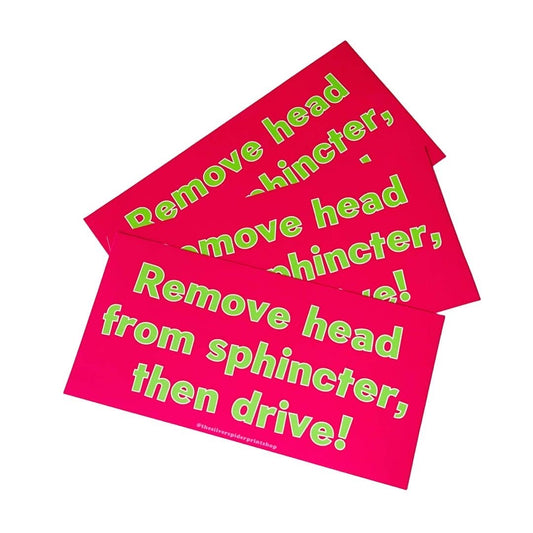 Remove Head from Sphincter Bumper Sticker