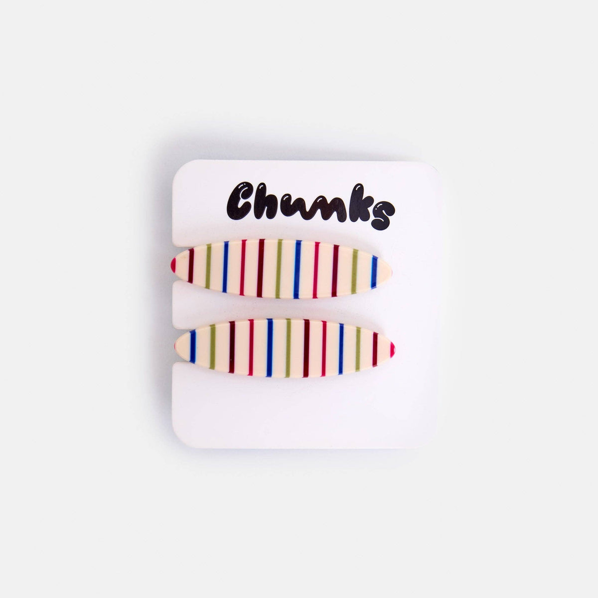 Allie Clips in Oval Vanilla Stripe