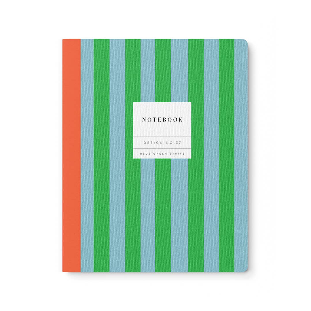 Blue Green Stripe Softcover Notebook