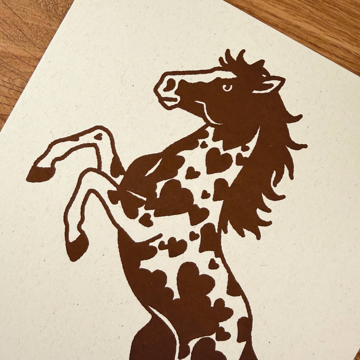 Rearing Hearts Horse Print
