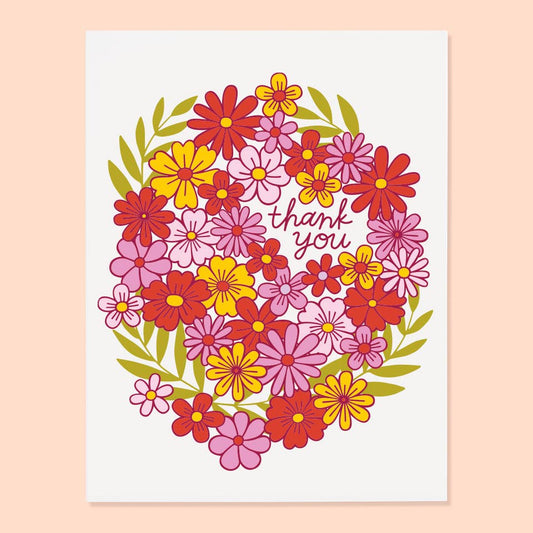 Floral Wreath Thank You card