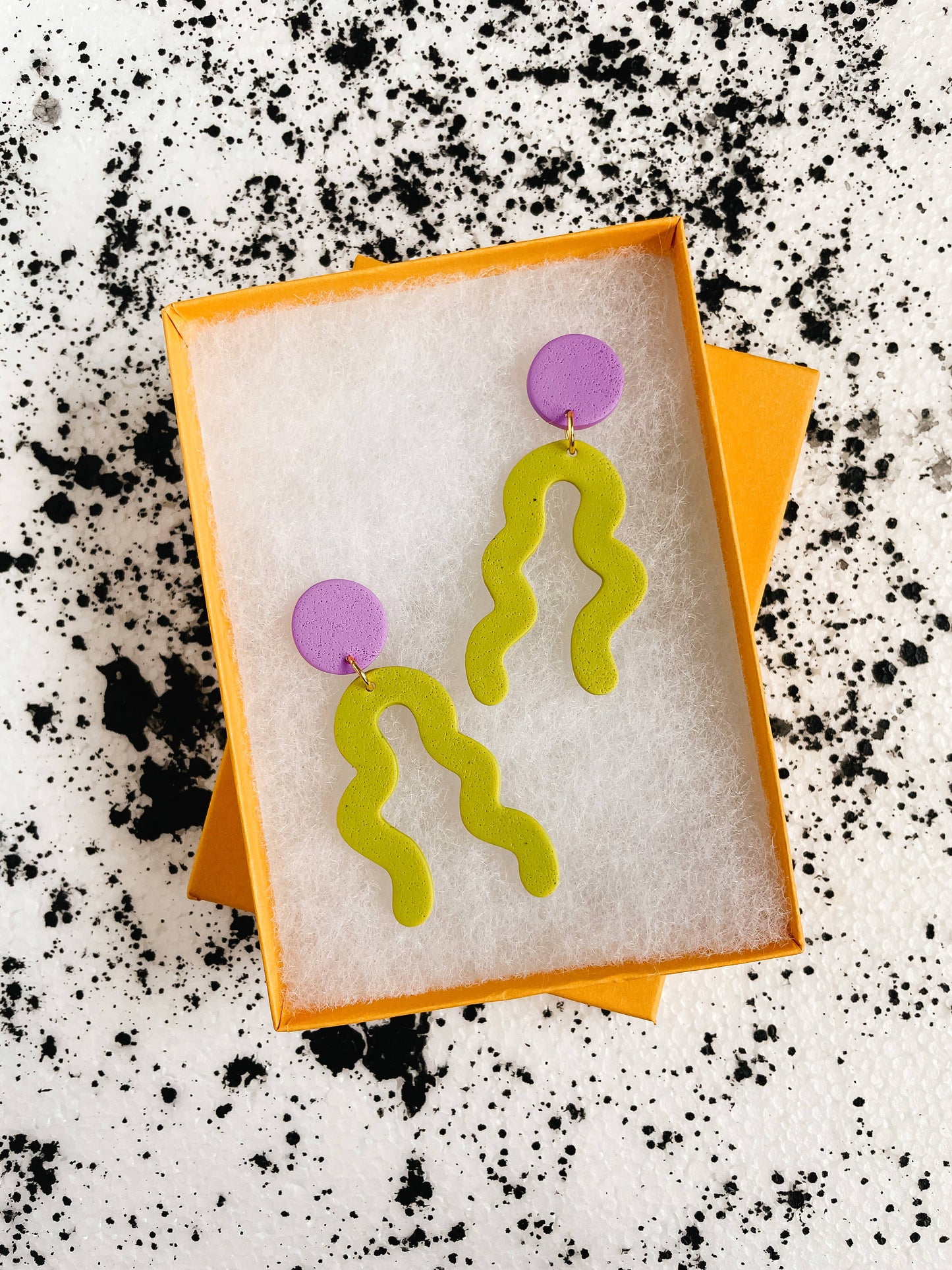 Chartreuse Squiggle Earrings