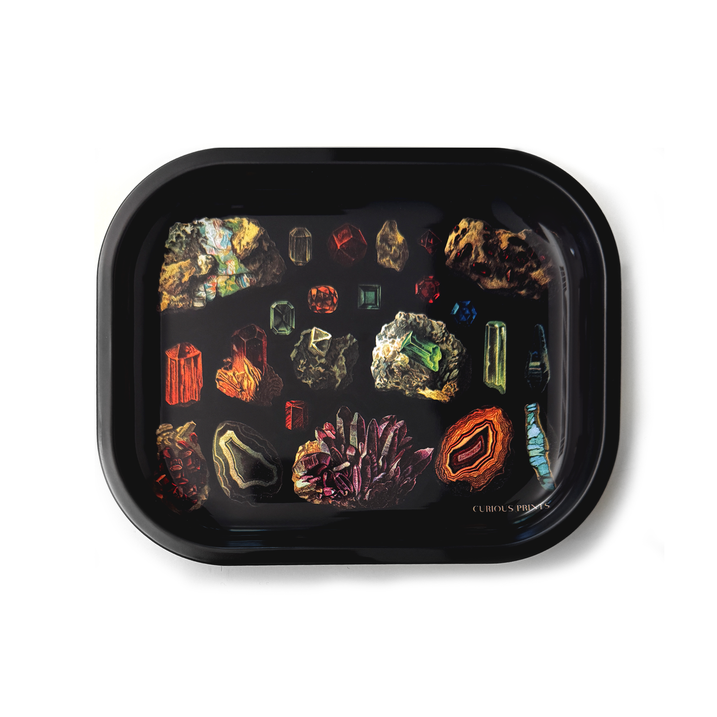 Dark Gemstones Crystals Trinket Tray