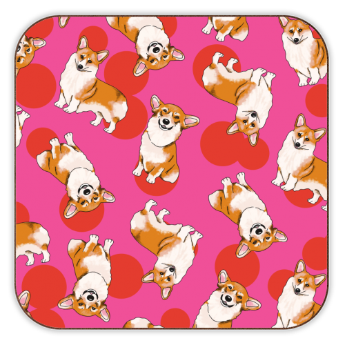 Colorful Corgi Coaster