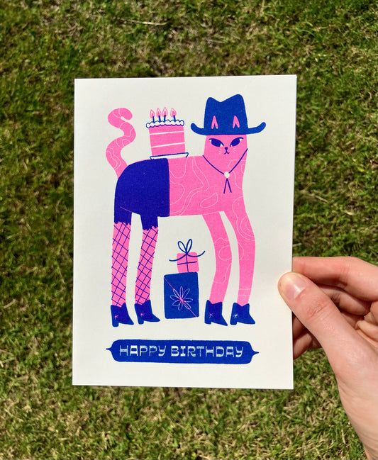 Cowboy Cat Birthday card