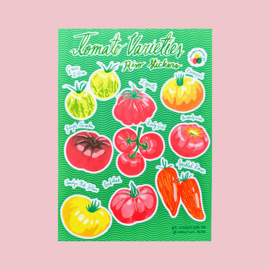 Heirloom Tomato Varieties sticker sheet