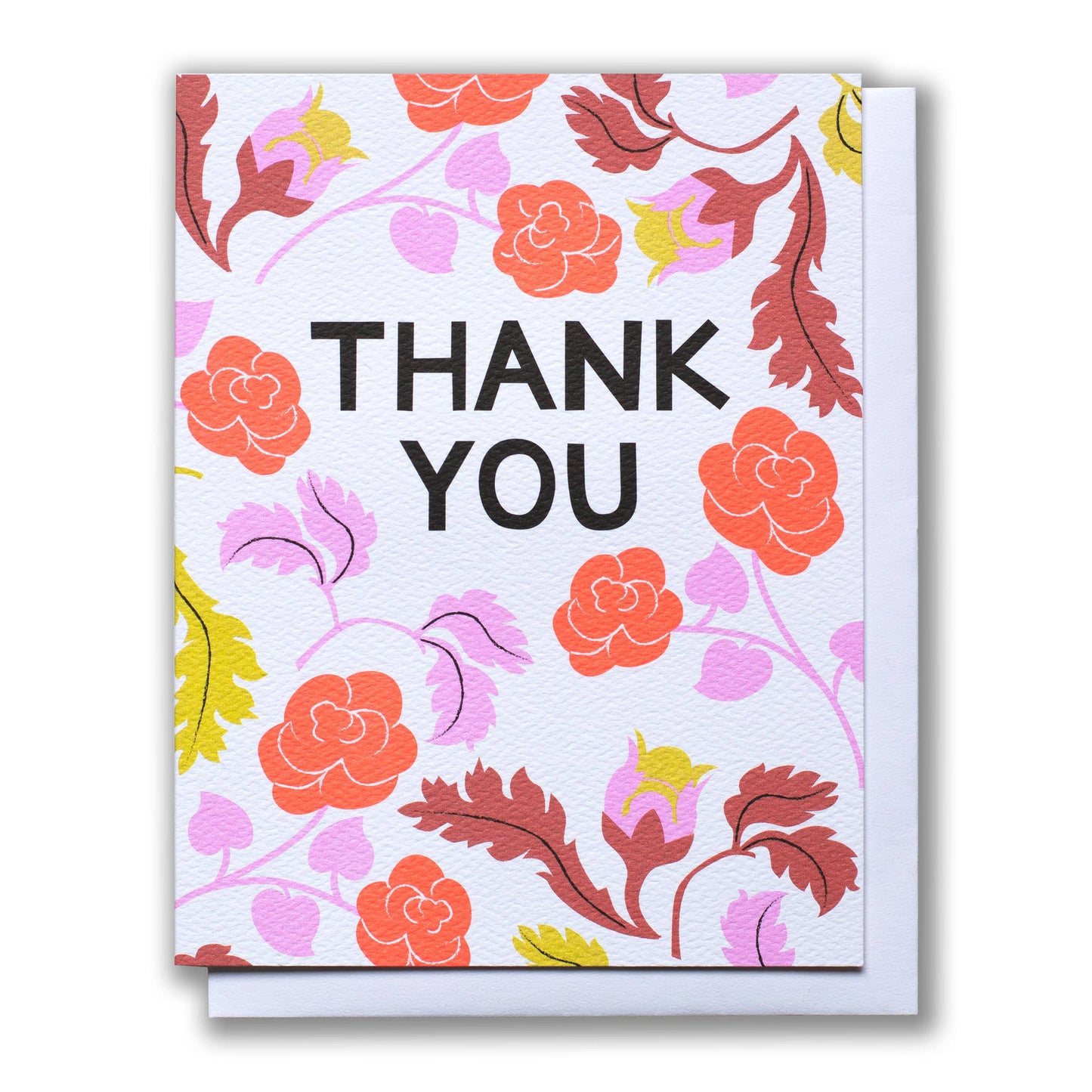Neon Cabbage Roses Thank You card