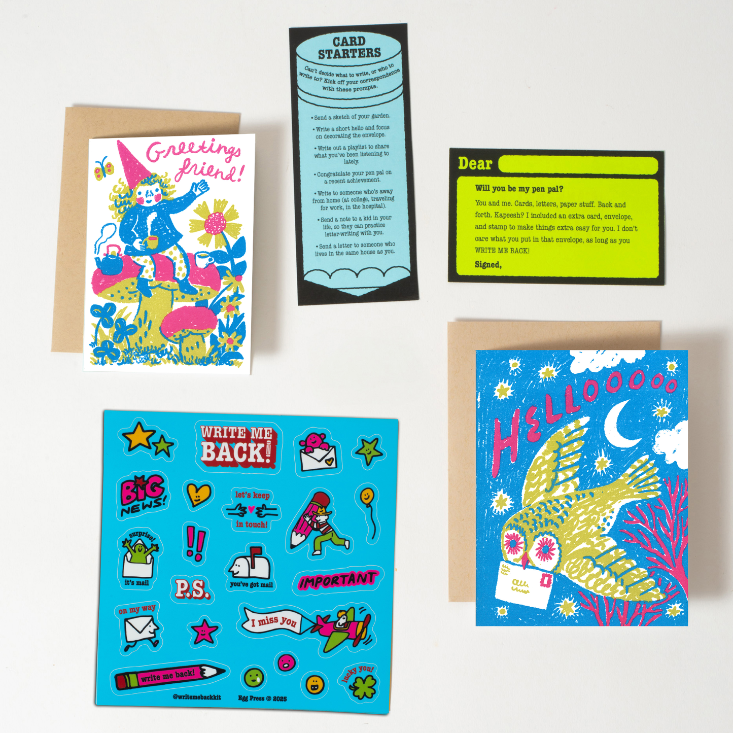 Owl + Gnome Pen Pal Kit