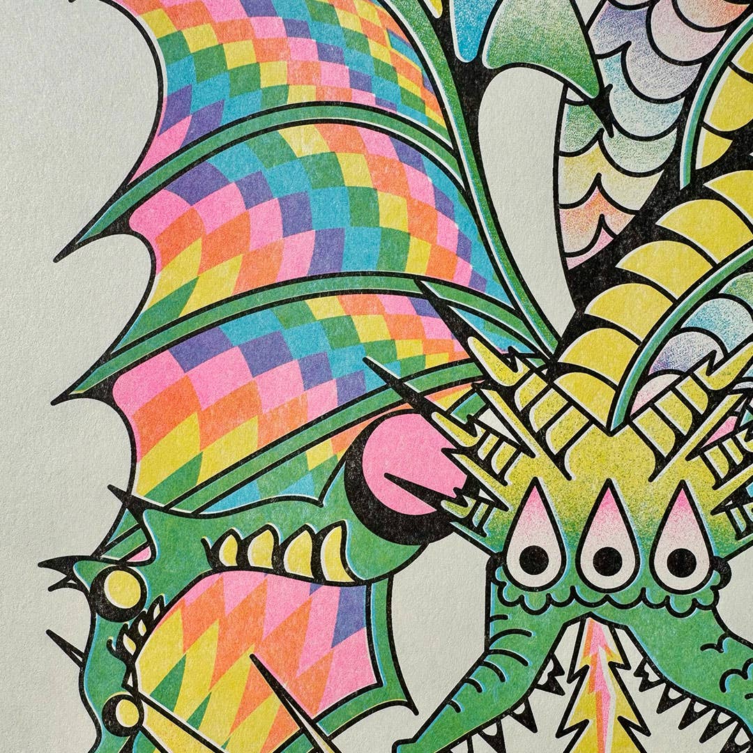 The Mad King Risograph Print