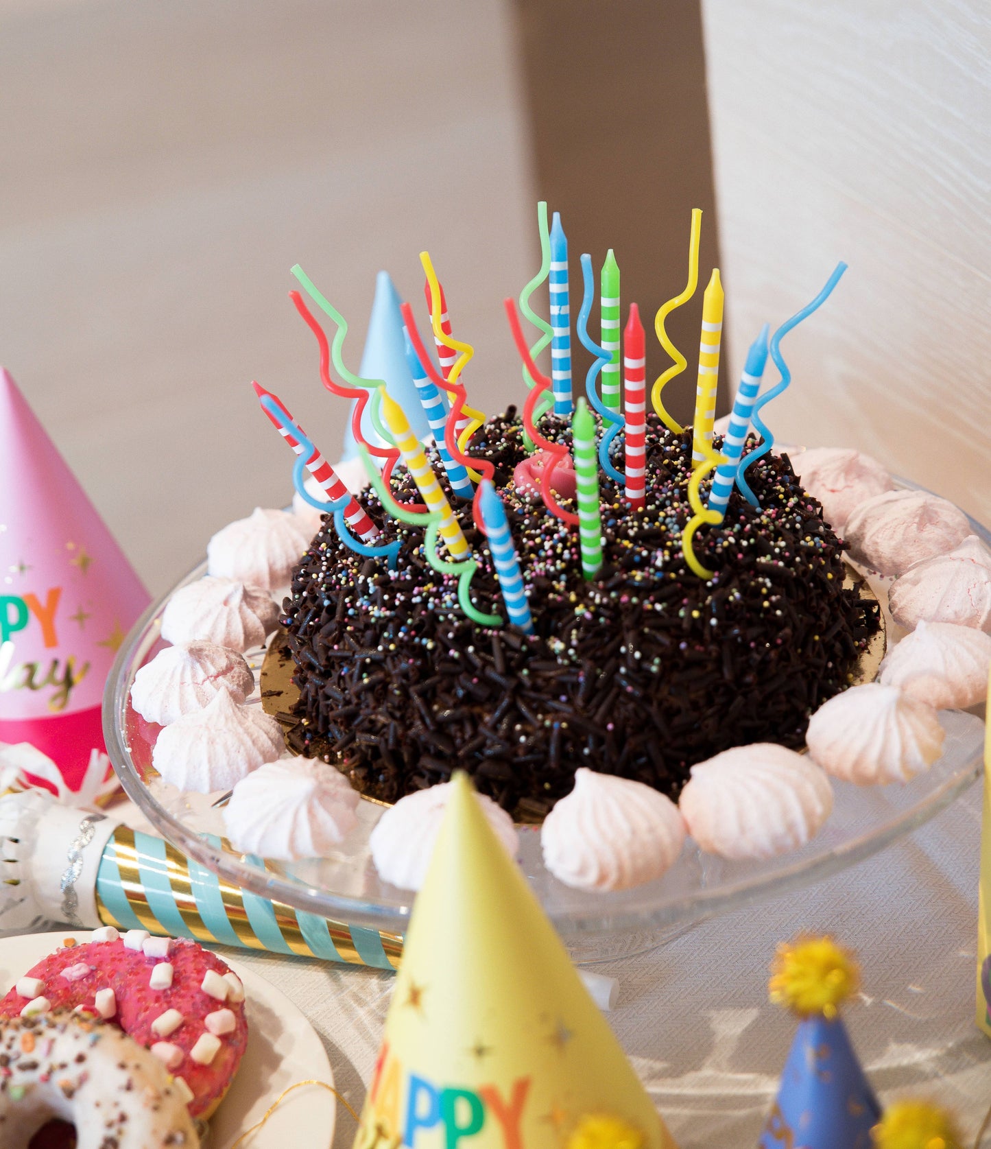 Rainbow Spiral Birthday Candle Set
