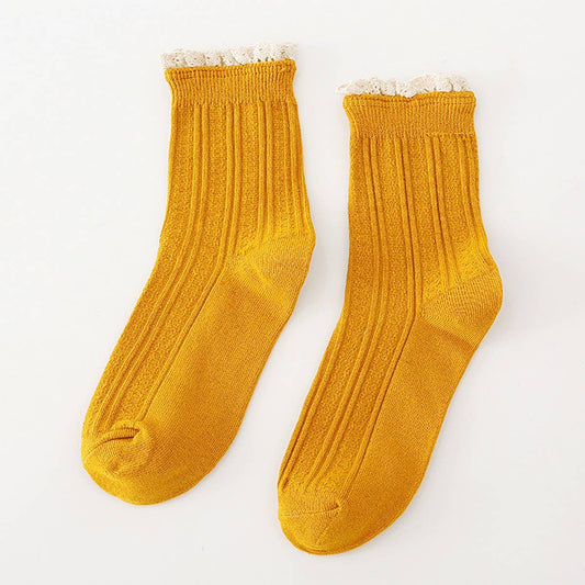 Gold Ruffle Socks
