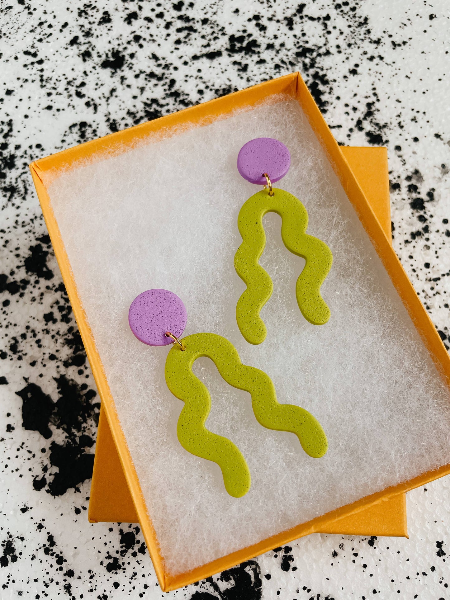Chartreuse Squiggle Earrings