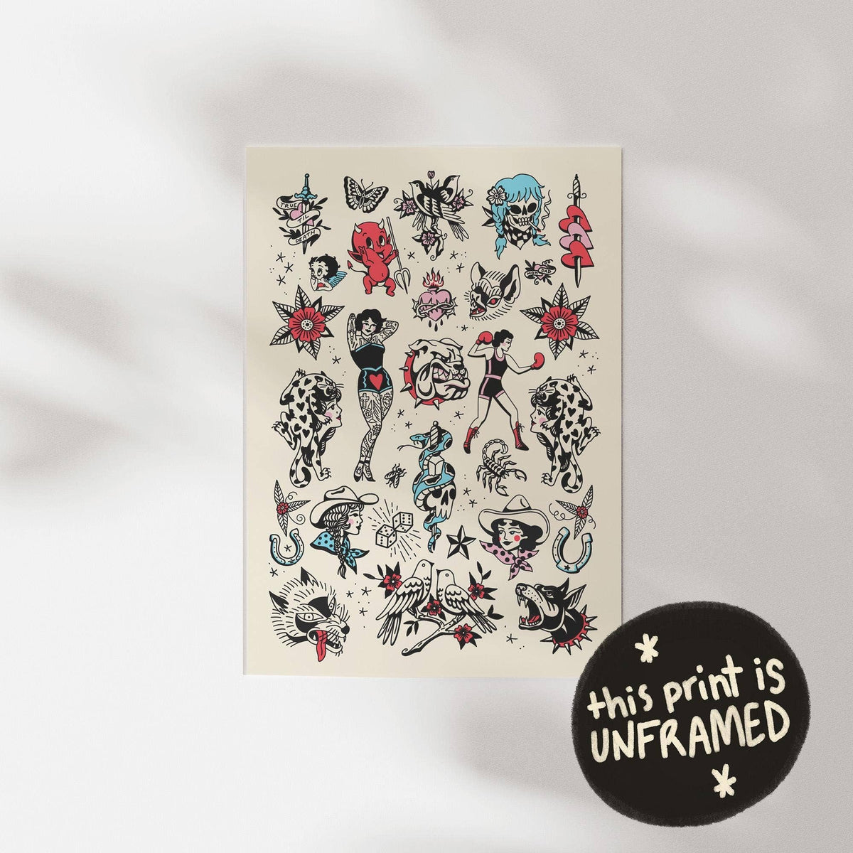 Tattoo flash sheet 2 art print