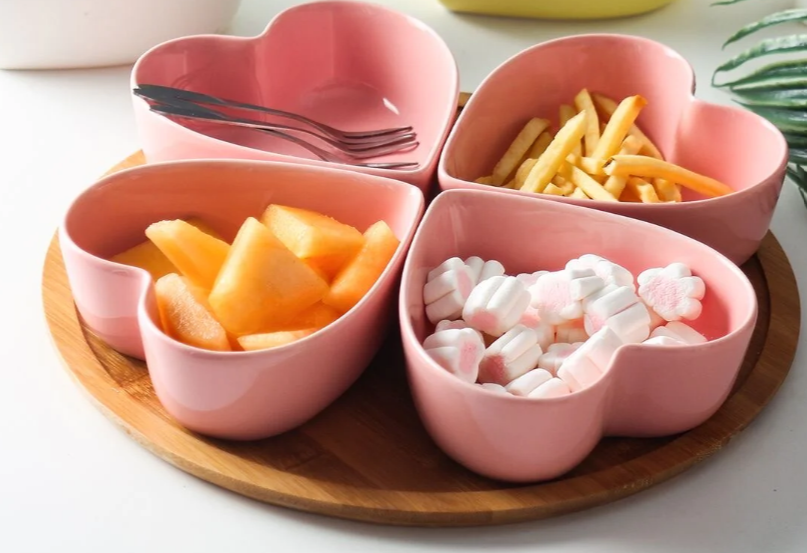 Pink Heart Shaped Bowl