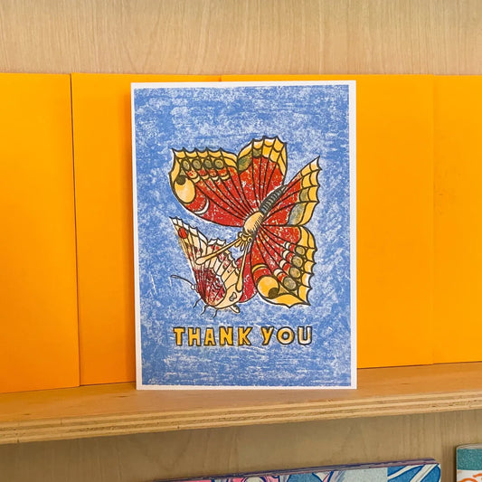 Yellow Butterflies Thank You card