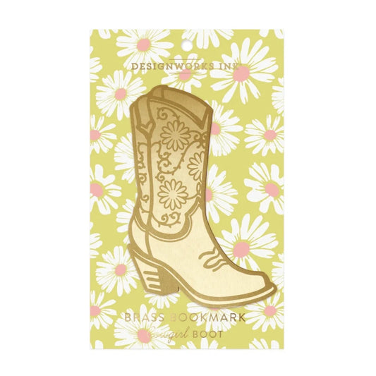 Cowgirl Boot Brass Bookmark