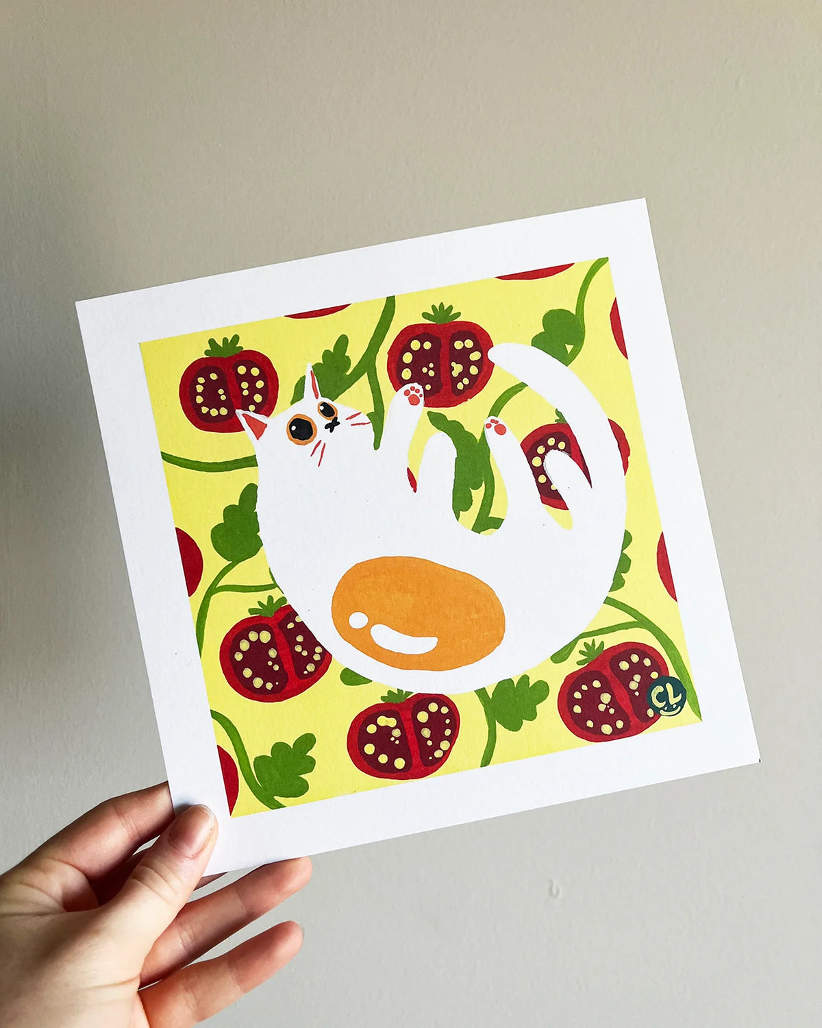 Sunny-Side Up Cat: Tomato Print