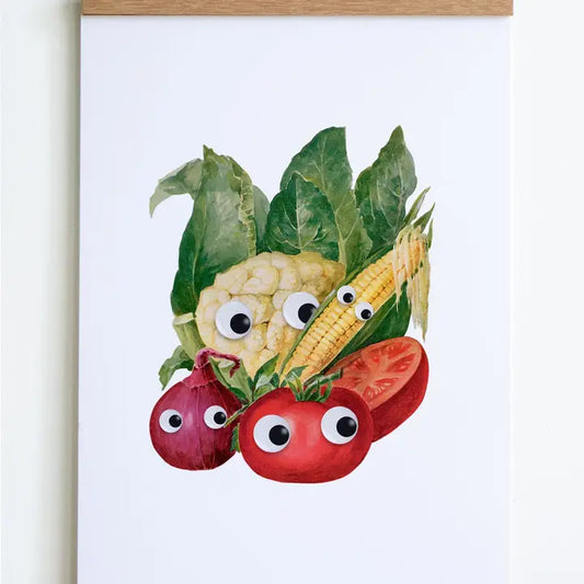 Googly Veggies print