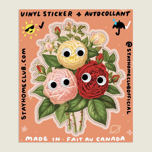 Googly Roses Sticker