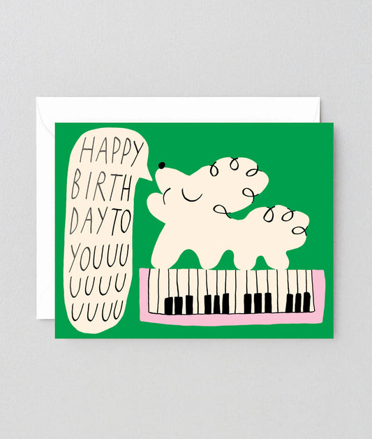 Dog and Keyboard Birthday card