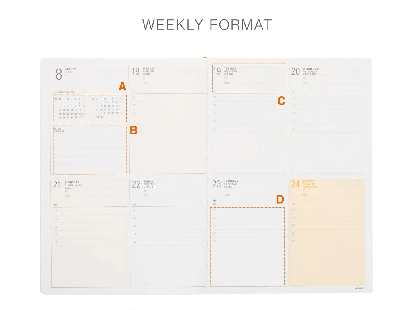 2027 Hightide Weekly Diary Papillon B6
