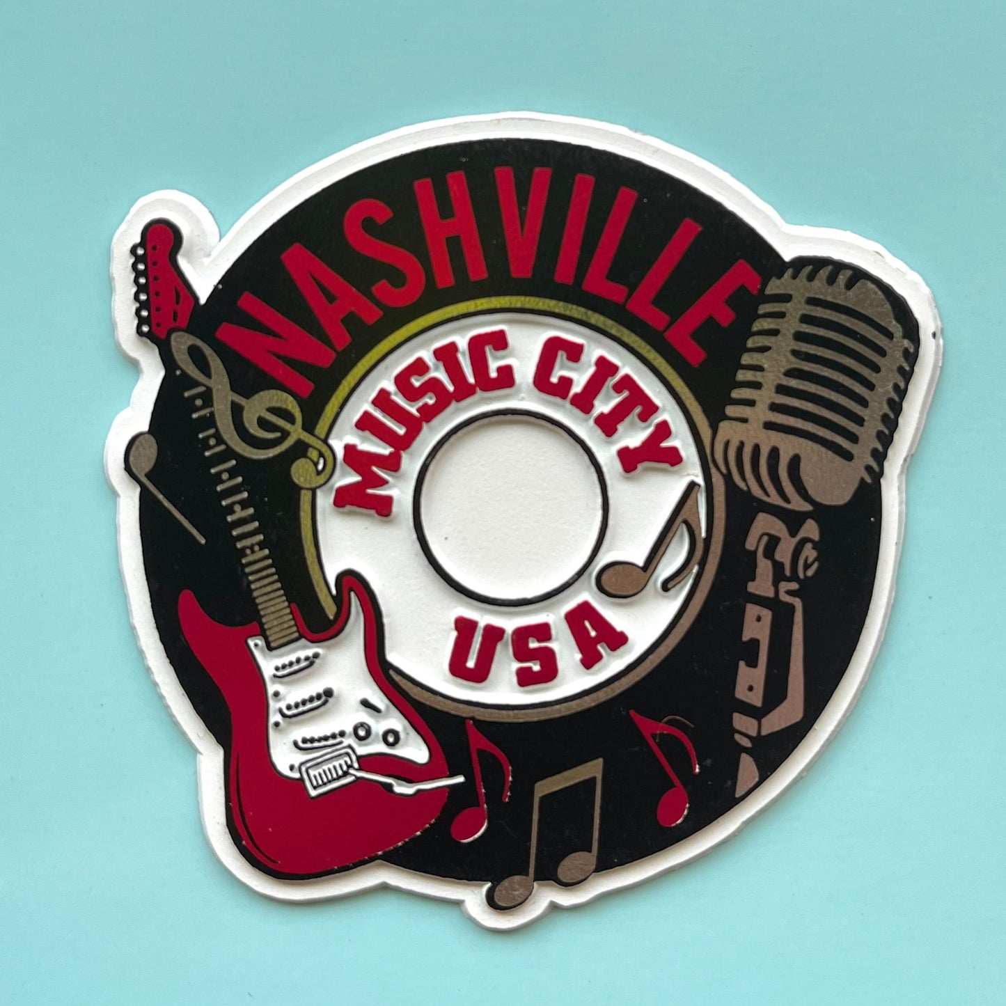 Nashville Music City Record Magnet