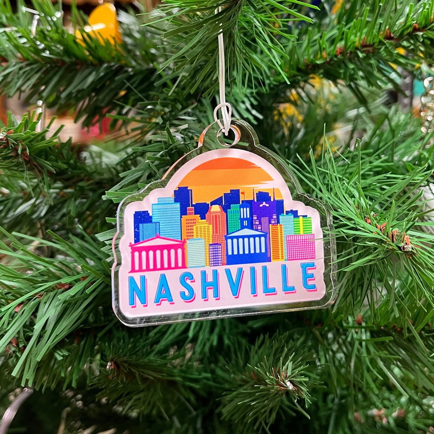 Nashville Retro Skyline Ornament