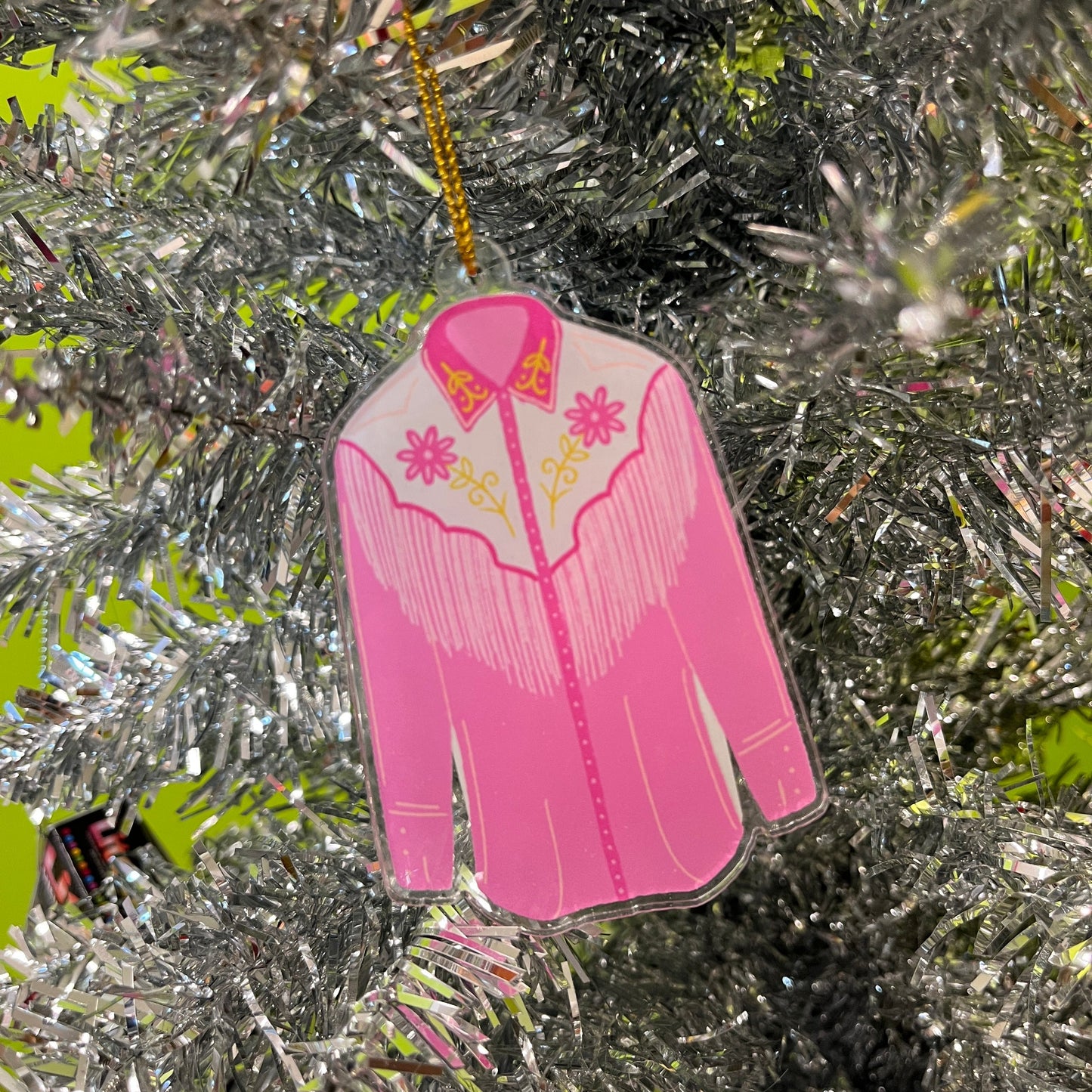 Pink Western Shirt Ornament