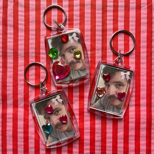 Pedro Pascal Bedazzled Keychain