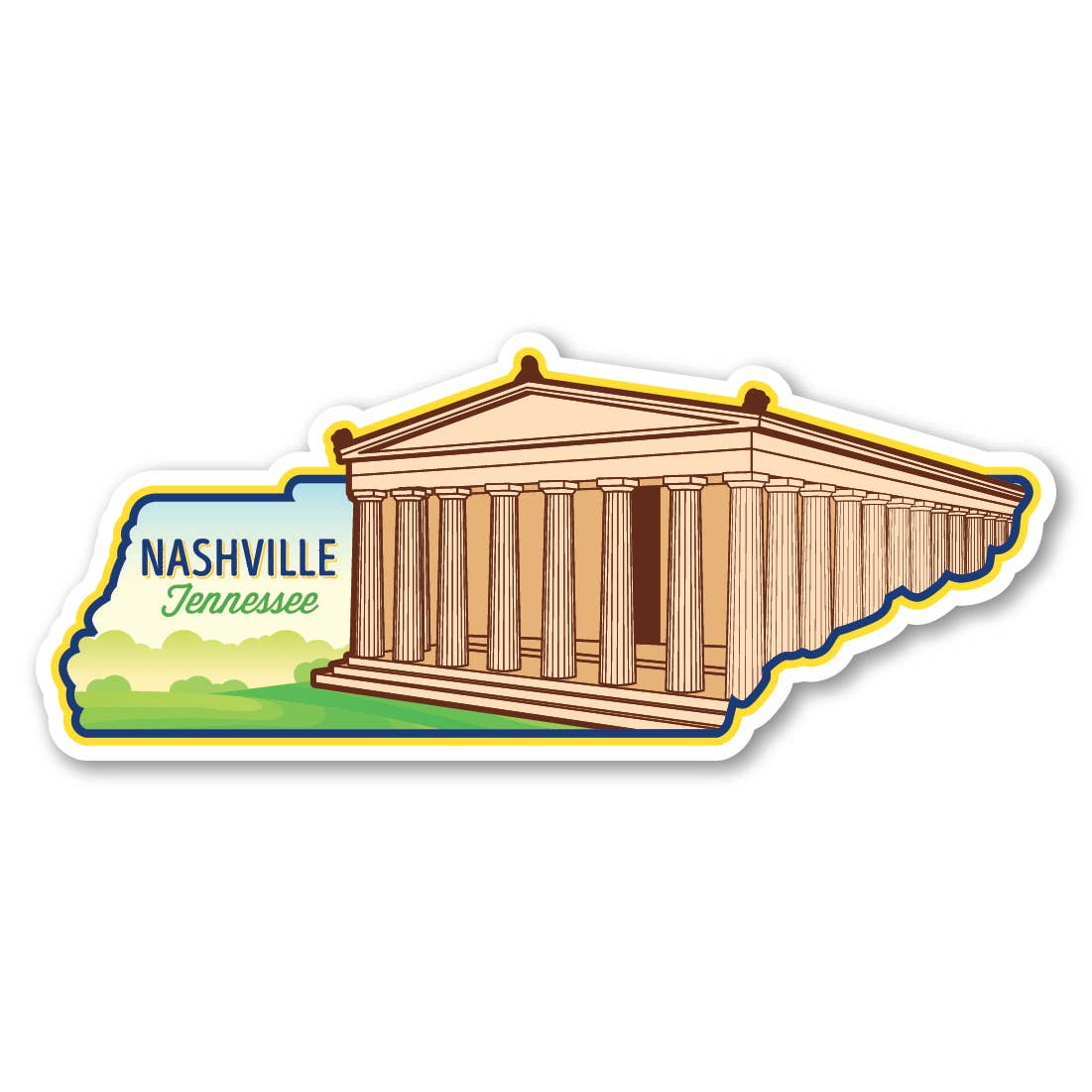 Tennessee Shaped Parthenon Magnet