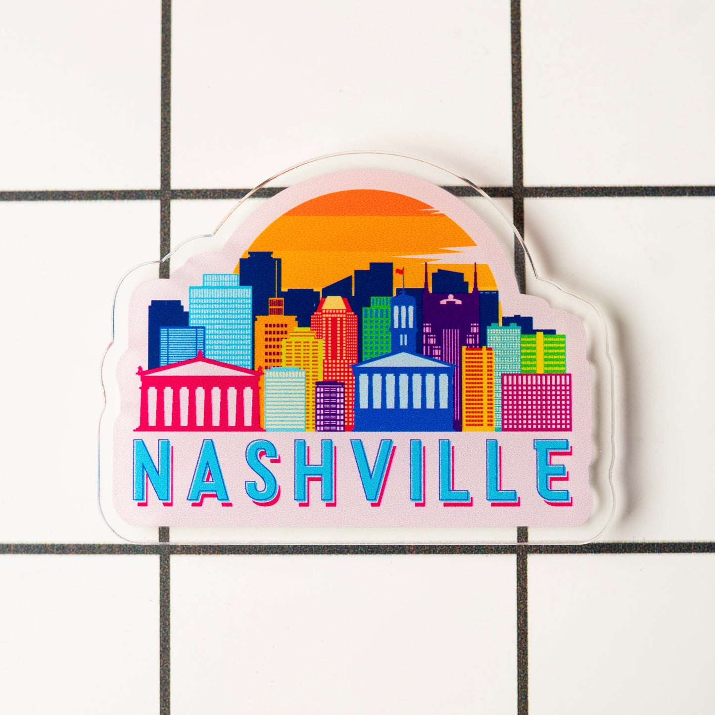 Nashville Retro Skyline Magnet
