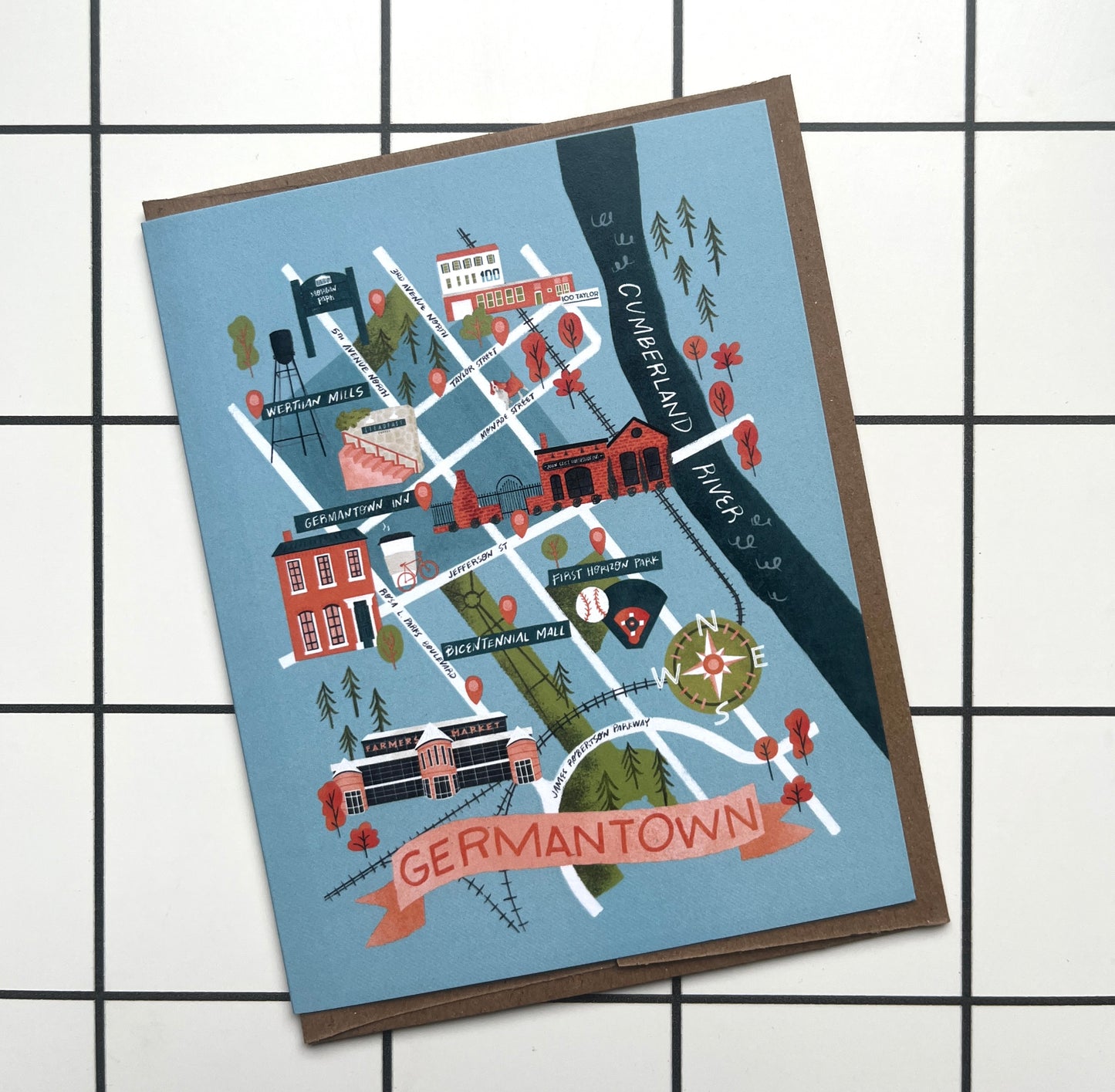 Nashville Neighborhood Map card