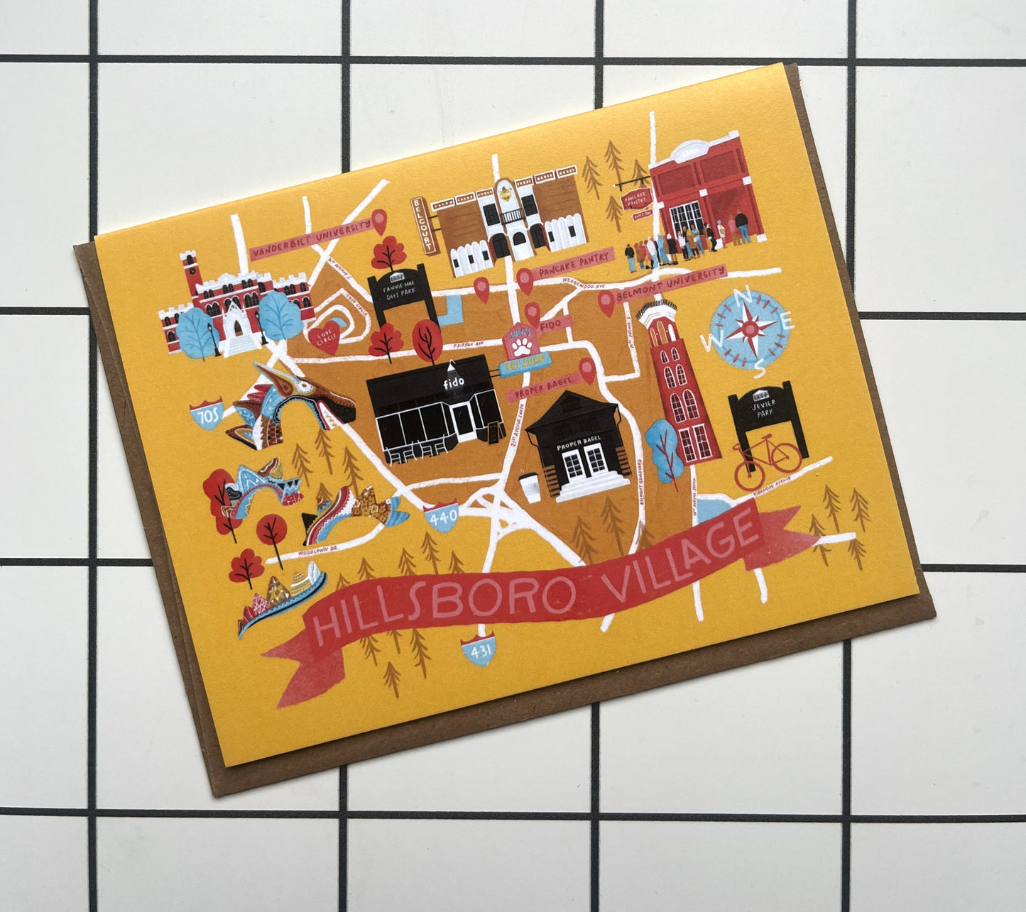 Nashville Neighborhood Map card