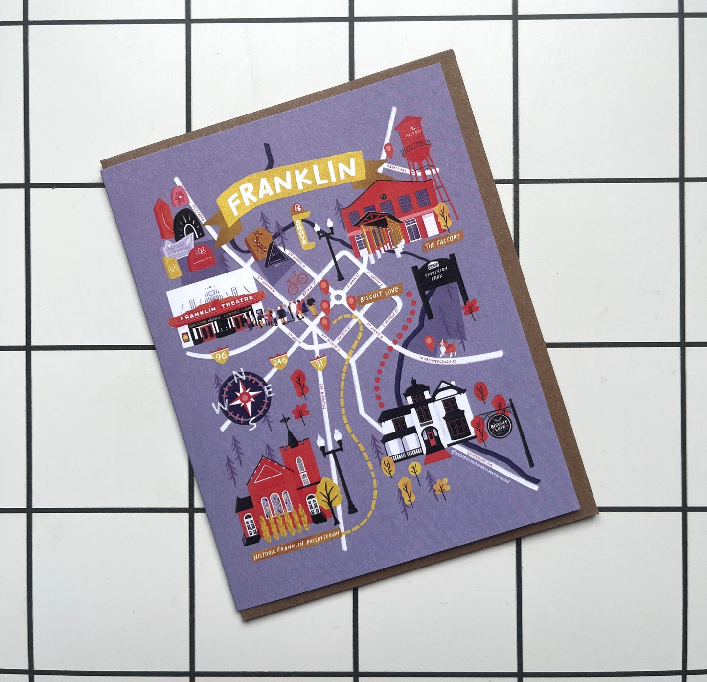 Nashville Neighborhood Map card