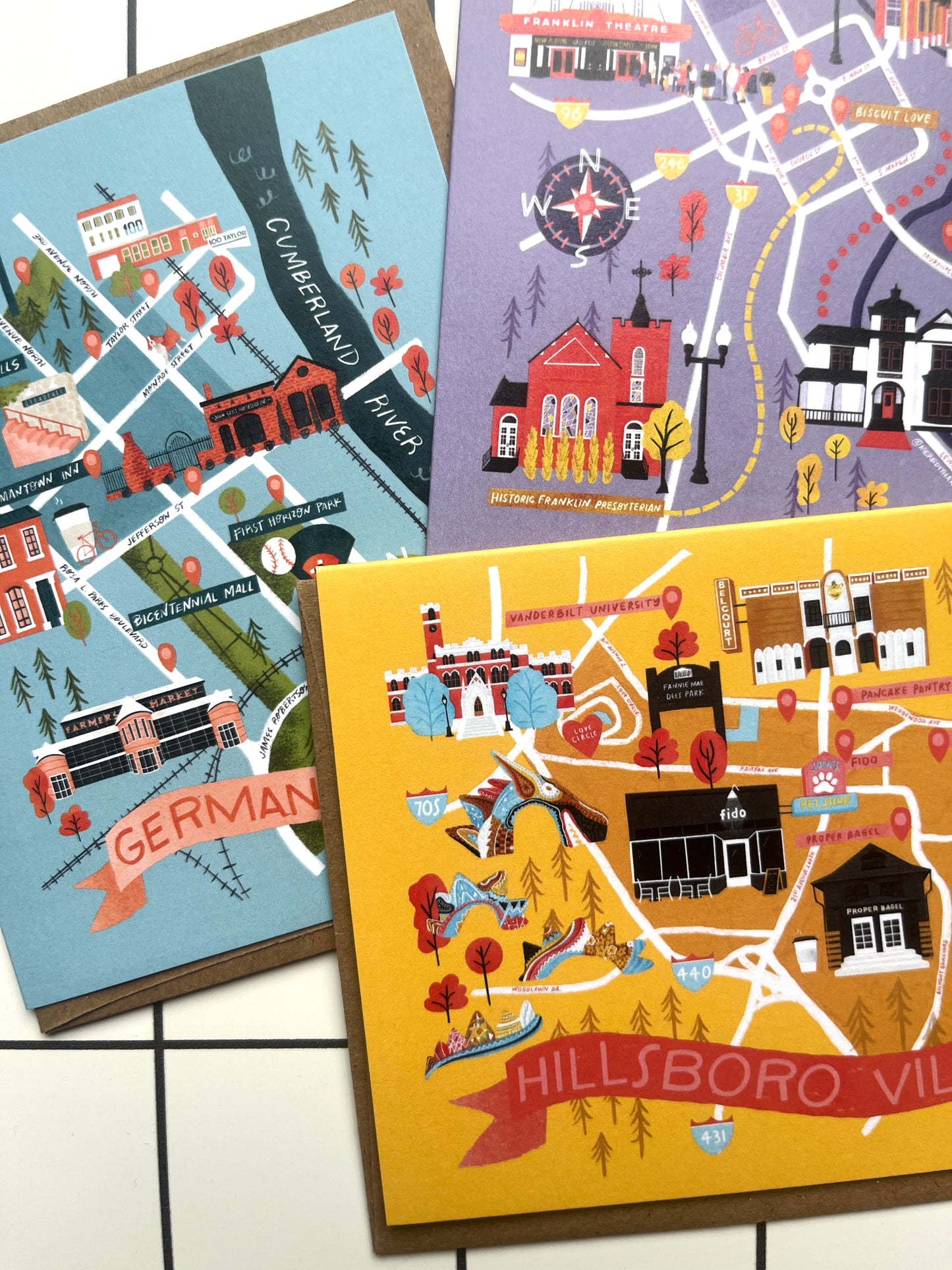 Nashville Neighborhood Map card
