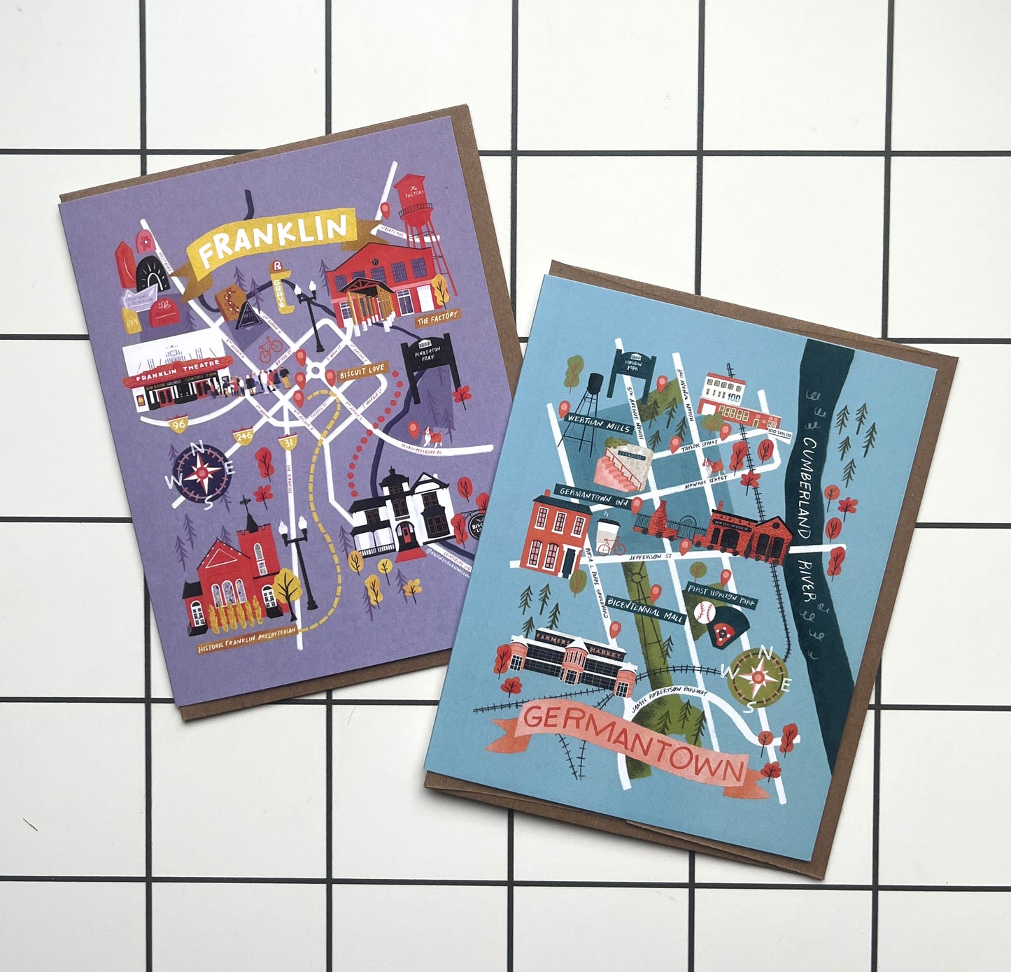 Nashville Neighborhood Map card