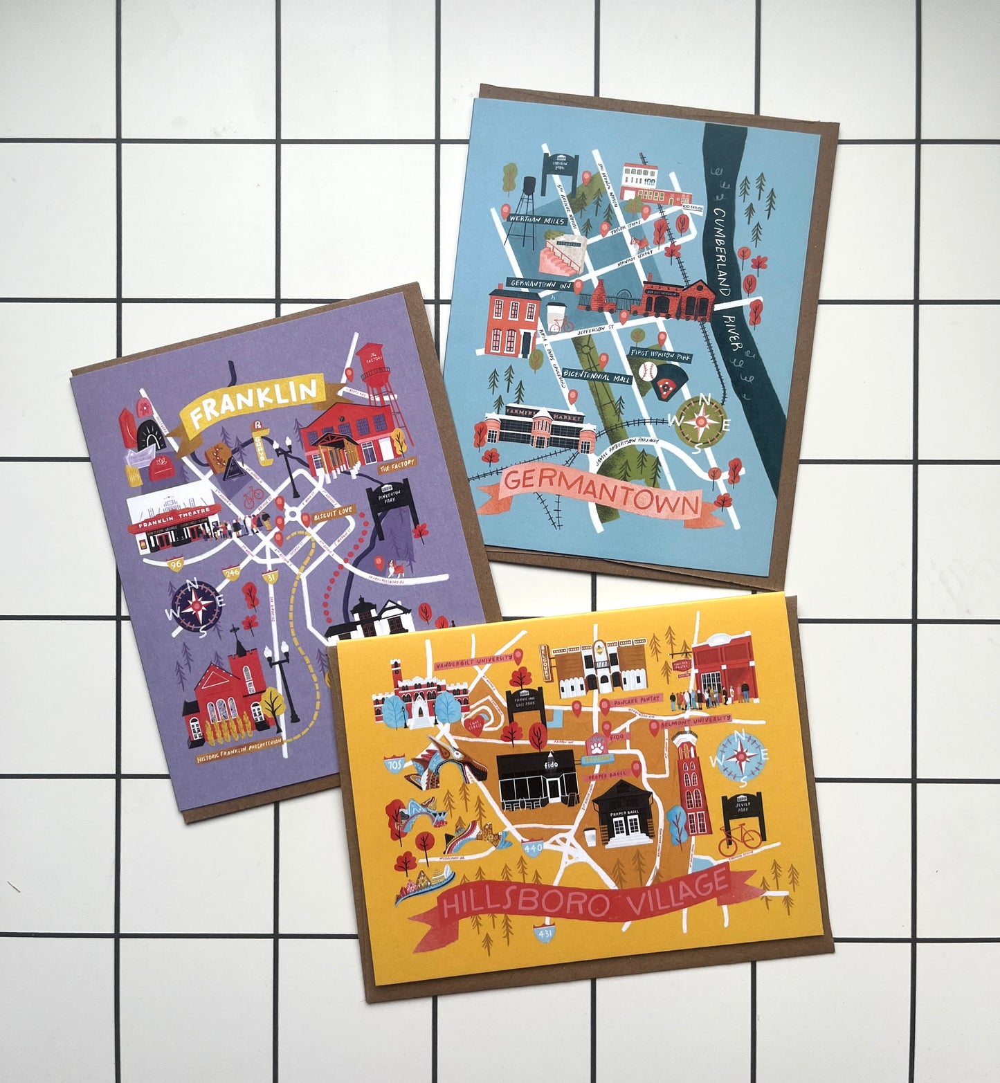 Nashville Neighborhood Map card