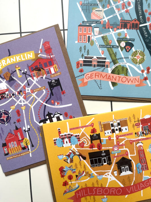 Nashville Neighborhood Map card