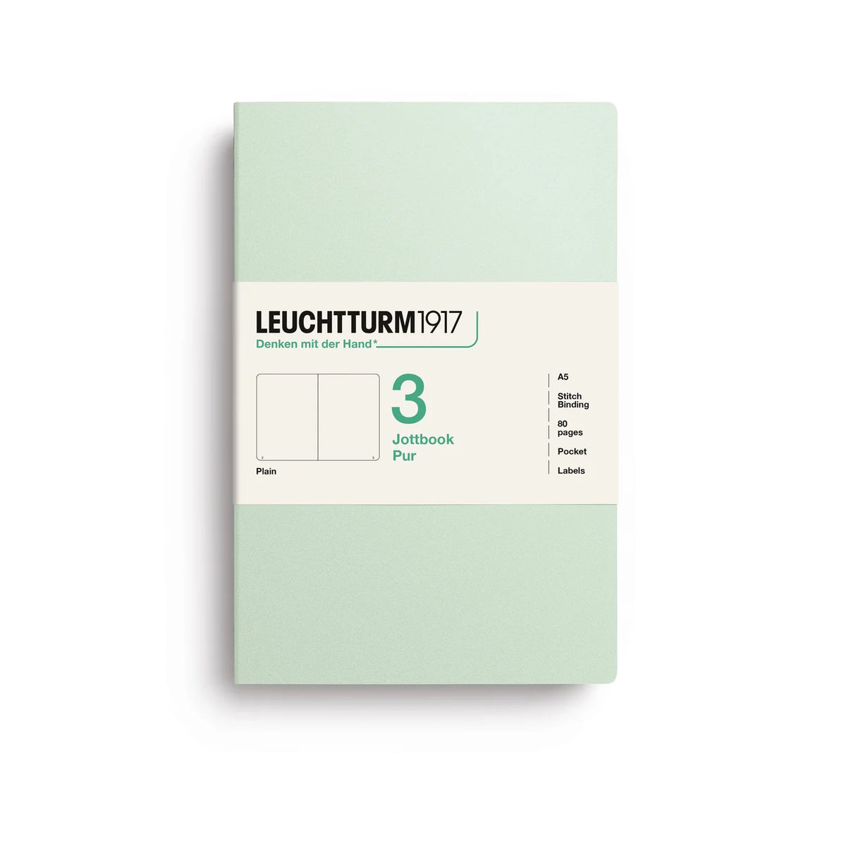 Leuchtturm Jottbook Pur (A5) Pack of 3: Plain Pages