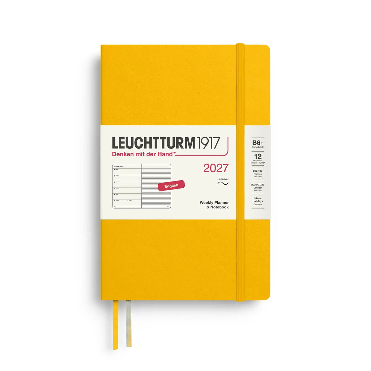 2027 Leuchtturm Paperback Weekly Planner and Notebook B6+
