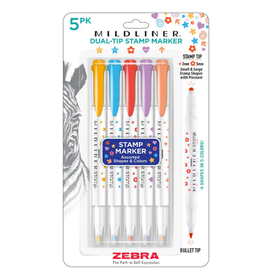 Zebra Mildliner Dual-Tip Stamp Marker Set