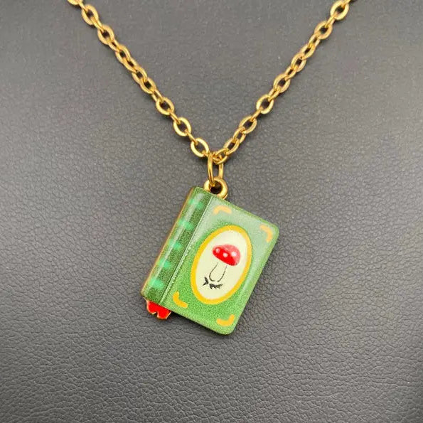 Enamel Book Necklace
