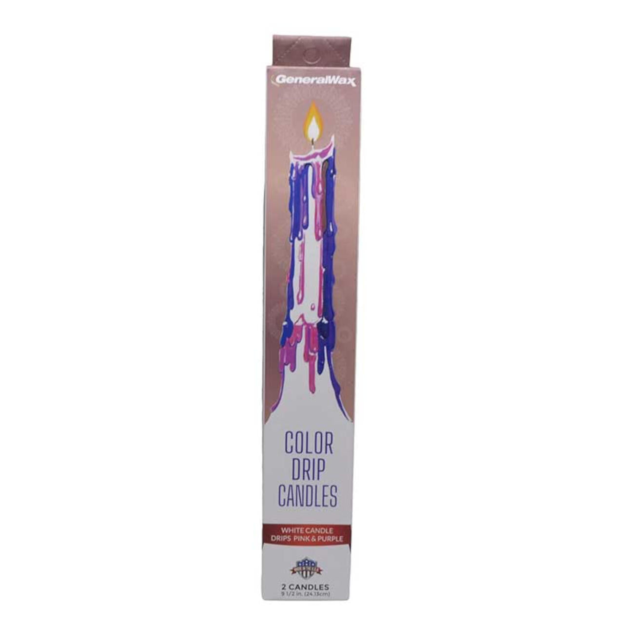 Pink & Purple Color Drip Taper Candles - Pack of 2