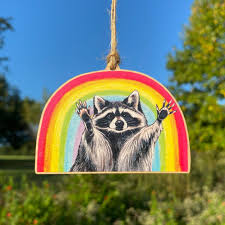 Rainbow Raccoon Ornament